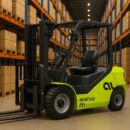 Montacargas eléctrico AvanzaLift descargando pallets en almacén